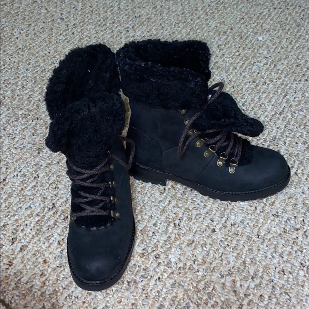 Ugg Black Combat Boots